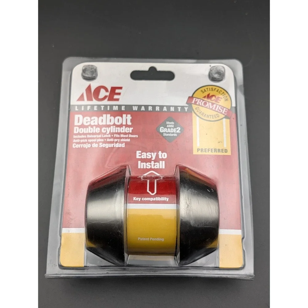 Deadbolt Ace Polished Brass Solid Brass Single Cylinder Deadbolt 5366927